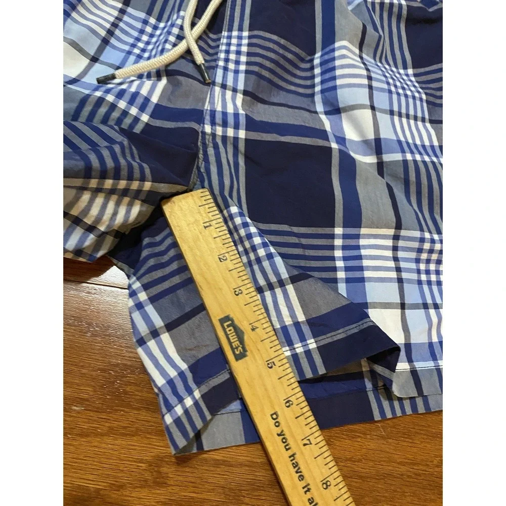 Vintage Polo Ralph Lauren Swim‎ Trunks Mens 2XL Blue Plaid Lined Drawstring